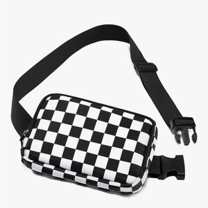 Checkered Black and White belt bag